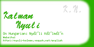 kalman nyuli business card